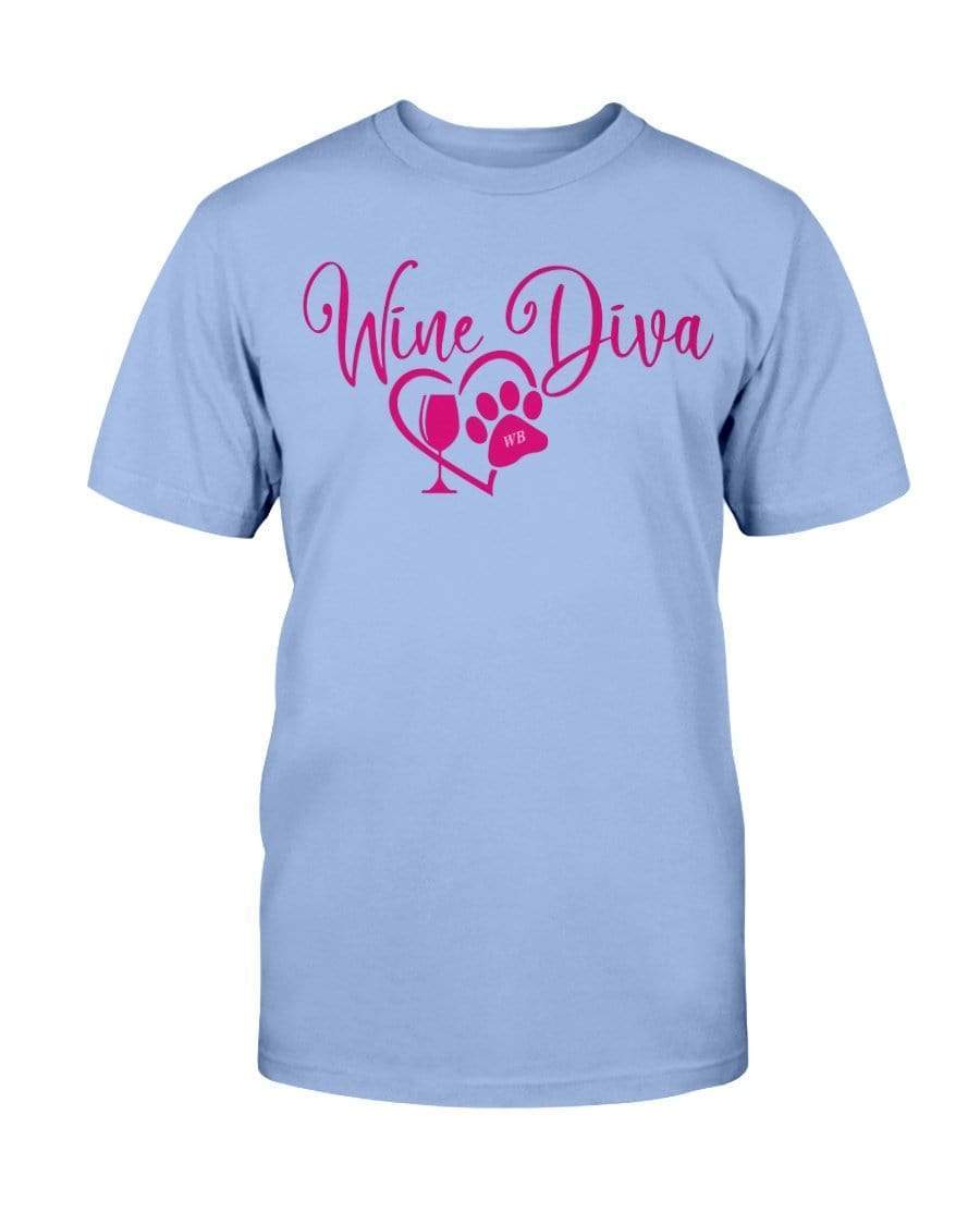 Shirts Carolina Blue / S Winey Bitches Co New "Wine Diva 2" Ultra Cotton T-Shirt- Pink Ltrs WineyBitchesCo