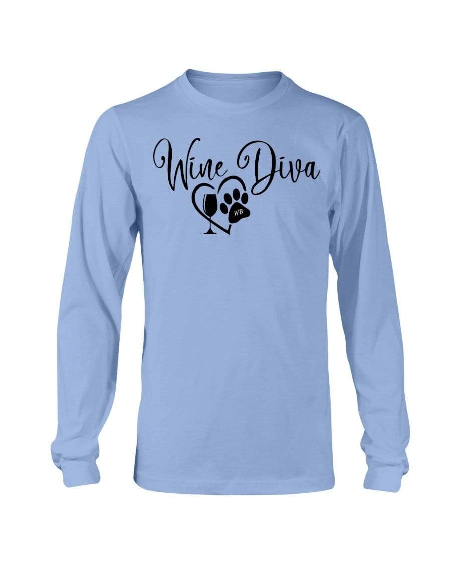 Shirts Carolina Blue / S Winey Bitches Co "Wine Diva 2" Long Sleeve T-Shirt WineyBitchesCo