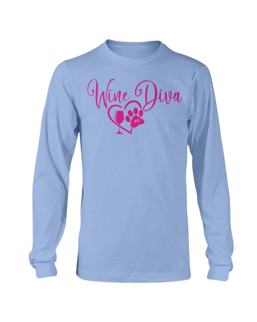 Shirts Carolina Blue / S Winey Bitches Co "Wine Diva 2" Long Sleeve T-Shirt WineyBitchesCo