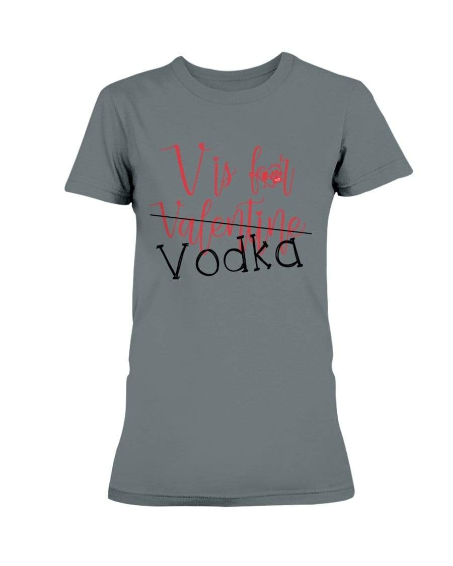 Shirts Charcoal / XS Winey Bitches Co "V is for Vodka" Ultra Ladies T-Shirt WineyBitchesCo