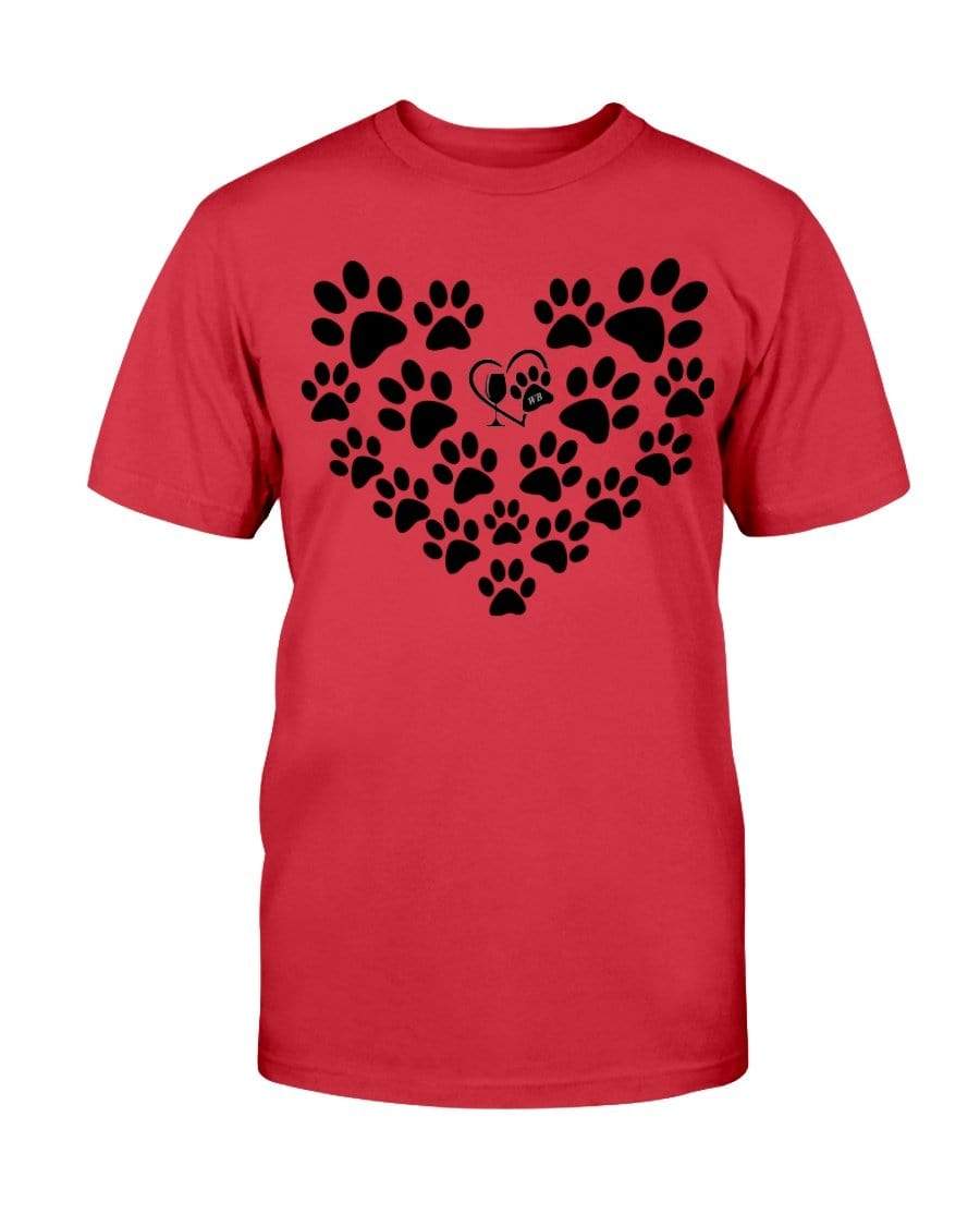 Shirts Cherry Red / S Winey Bitches Co Heart Paws (Black) Ultra Cotton T-Shirt WineyBitchesCo