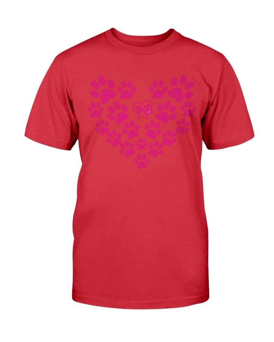 Shirts Cherry Red / S Winey Bitches Co Heart Paws (Pink) Ultra Cotton T-Shirt WineyBitchesCo