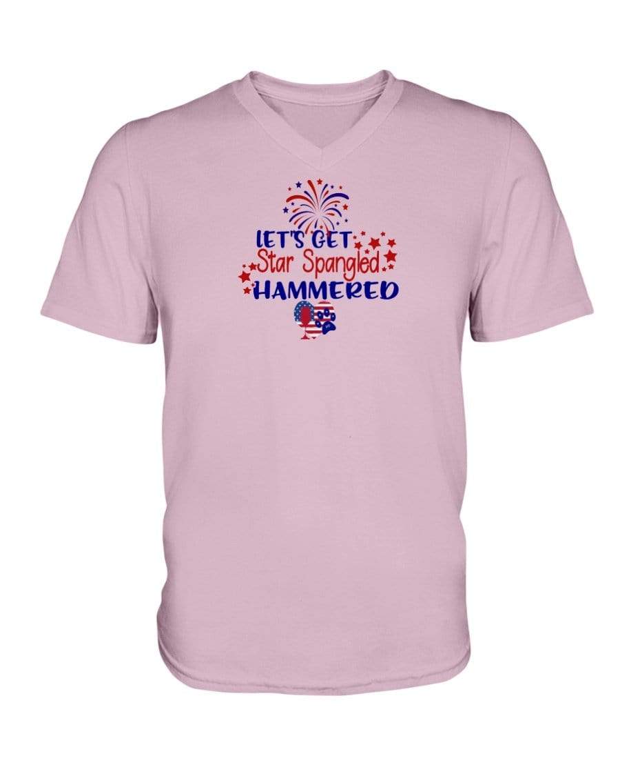 Shirts Classic Pink / S Winey Bitches Co "Let's Get Star Spangled Hammered" Ladies HD V Neck T WineyBitchesCo