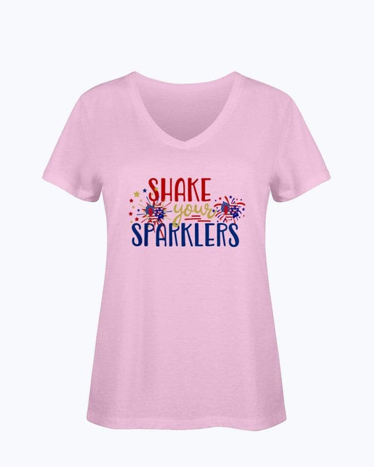 Shirts Classic Pink / S Winey Bitches Co "Shake your Sparklers" Ladies HD V Neck T WineyBitchesCo