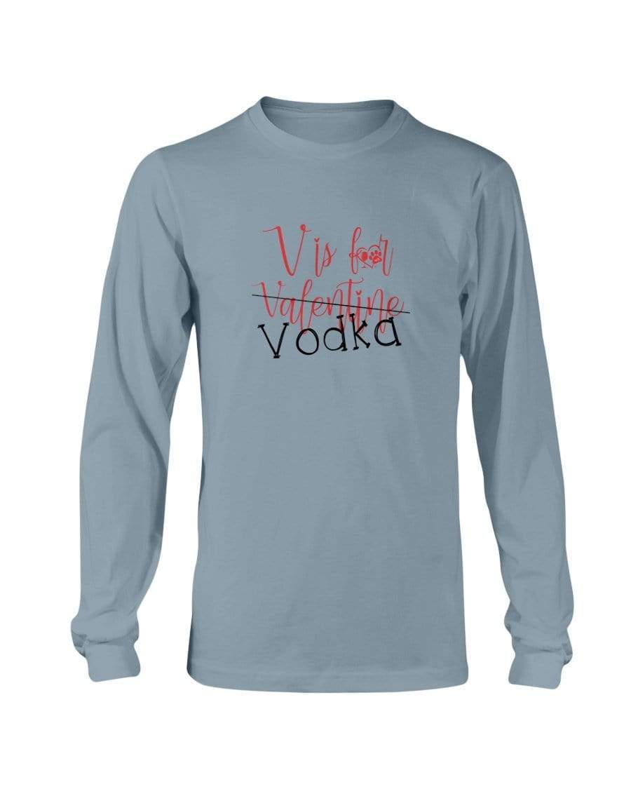 Shirts Columbia Blue / S Winey Bitches Co "V is for Vodka" Long Sleeve T-Shirt WineyBitchesCo