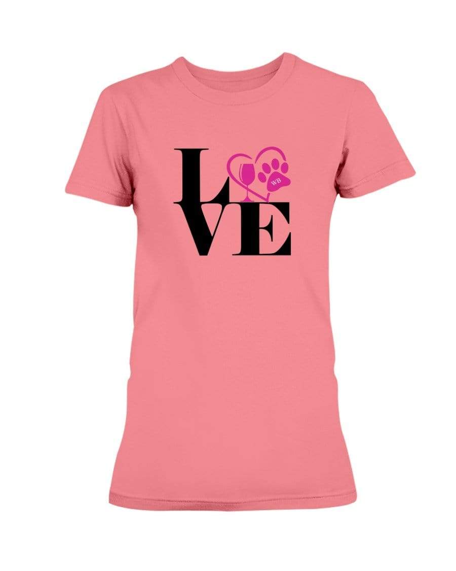 Shirts Coral Silk / S Winey Bitches Co "Love Squared" Ladies Missy T-Shirt WineyBitchesCo