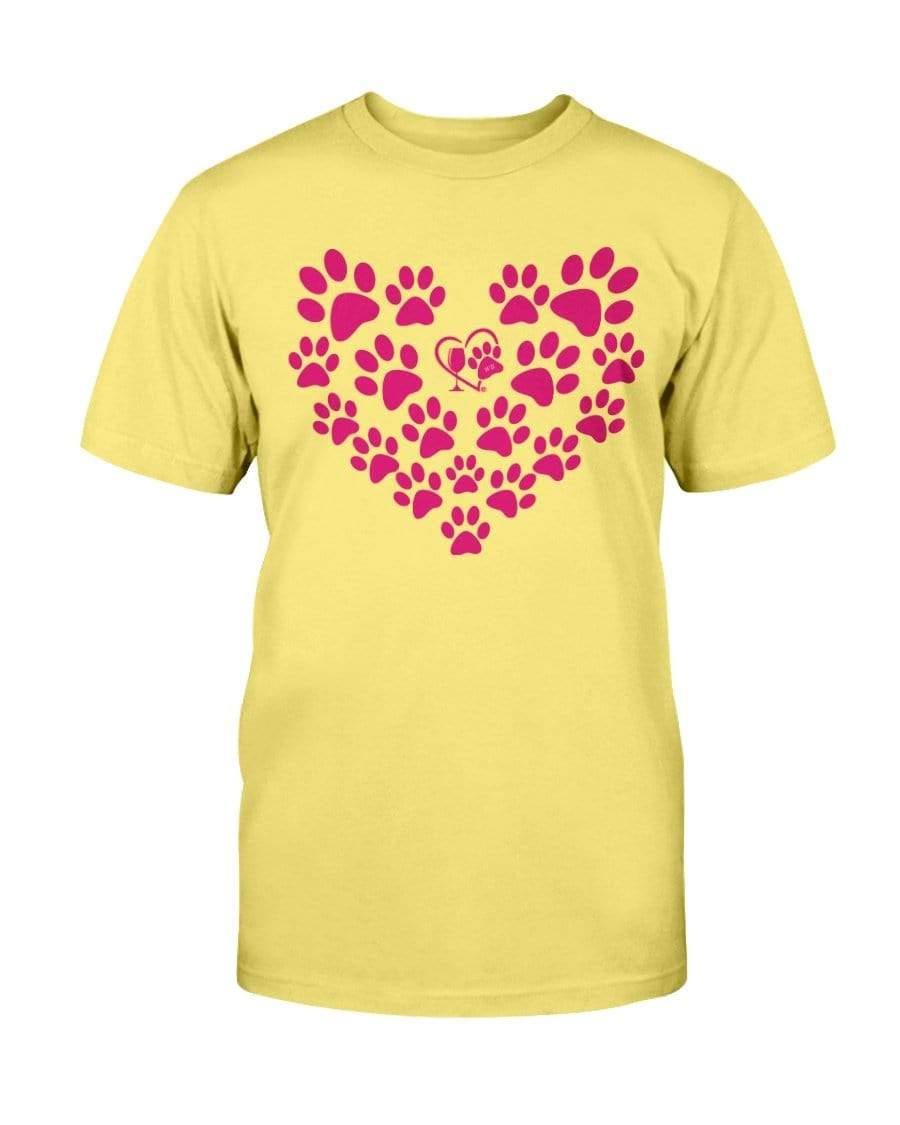Shirts Cornsilk / S Winey Bitches Co Heart Paws (Pink) Ultra Cotton T-Shirt WineyBitchesCo