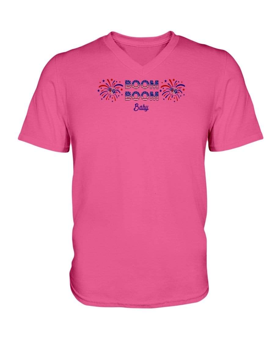 Shirts Cyber Pink / S Winey Bitches Co "Boom Boom Baby" Ladies HD V Neck T WineyBitchesCo
