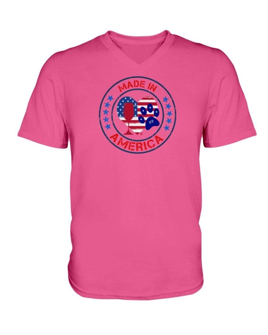Shirts Cyber Pink / S Winey Bitches Co "Made In America" Ladies HD V Neck T WineyBitchesCo