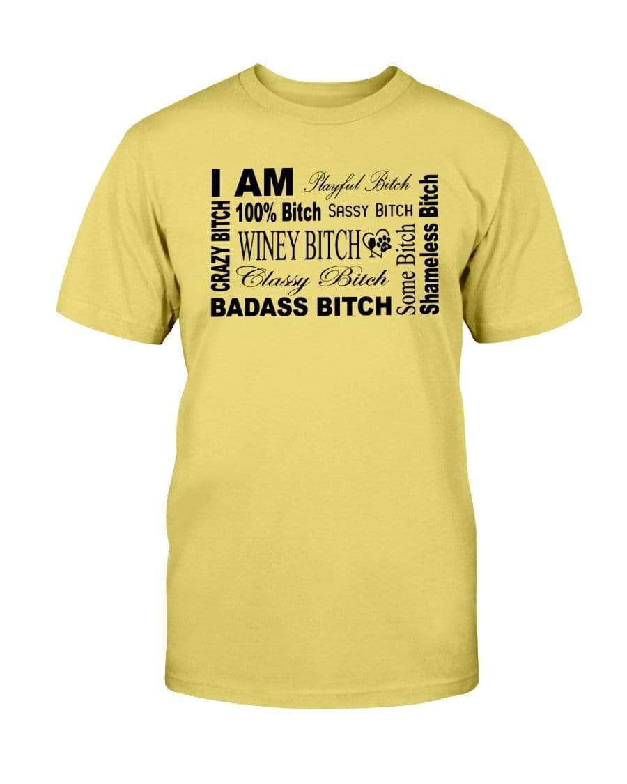 Shirts Daisy / S Winey Bitches Co "I Am Bitch"-Black Letters-Ultra Cotton T-Shirt WineyBitchesCo