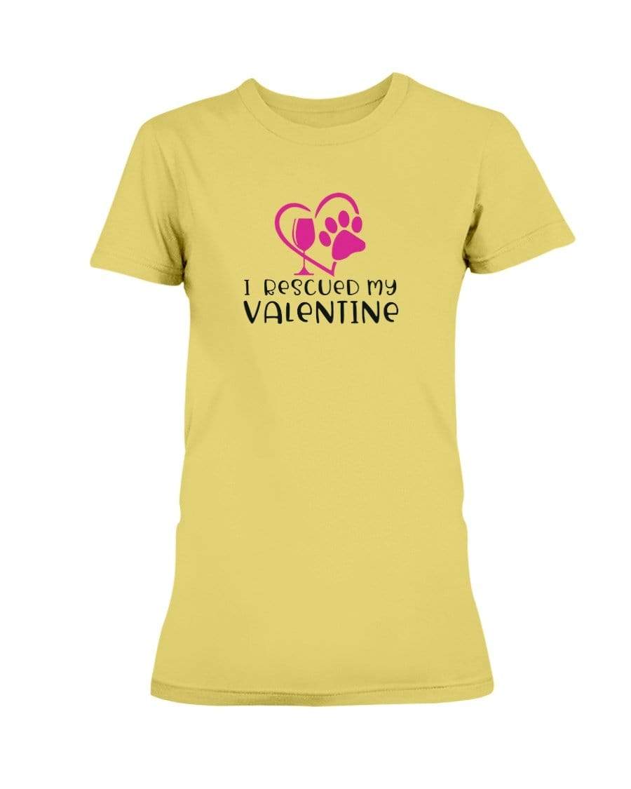 Shirts Daisy / S Winey Bitches Co "I Rescued My Valentine" Ladies Missy T-Shirt WineyBitchesCo