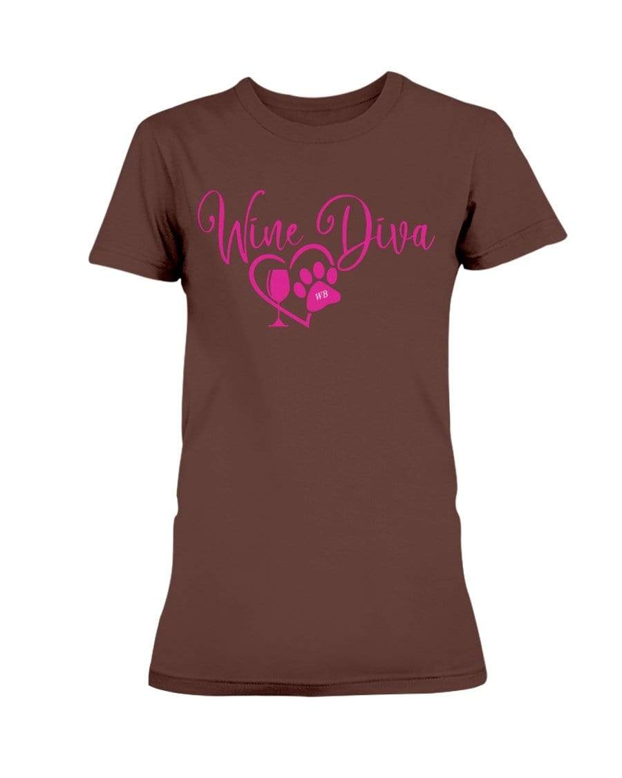 Shirts Dark Chocolate / XS Winey Bitches Co New "Wine Diva 2" Ultra Ladies T-Shirt WineyBitchesCo