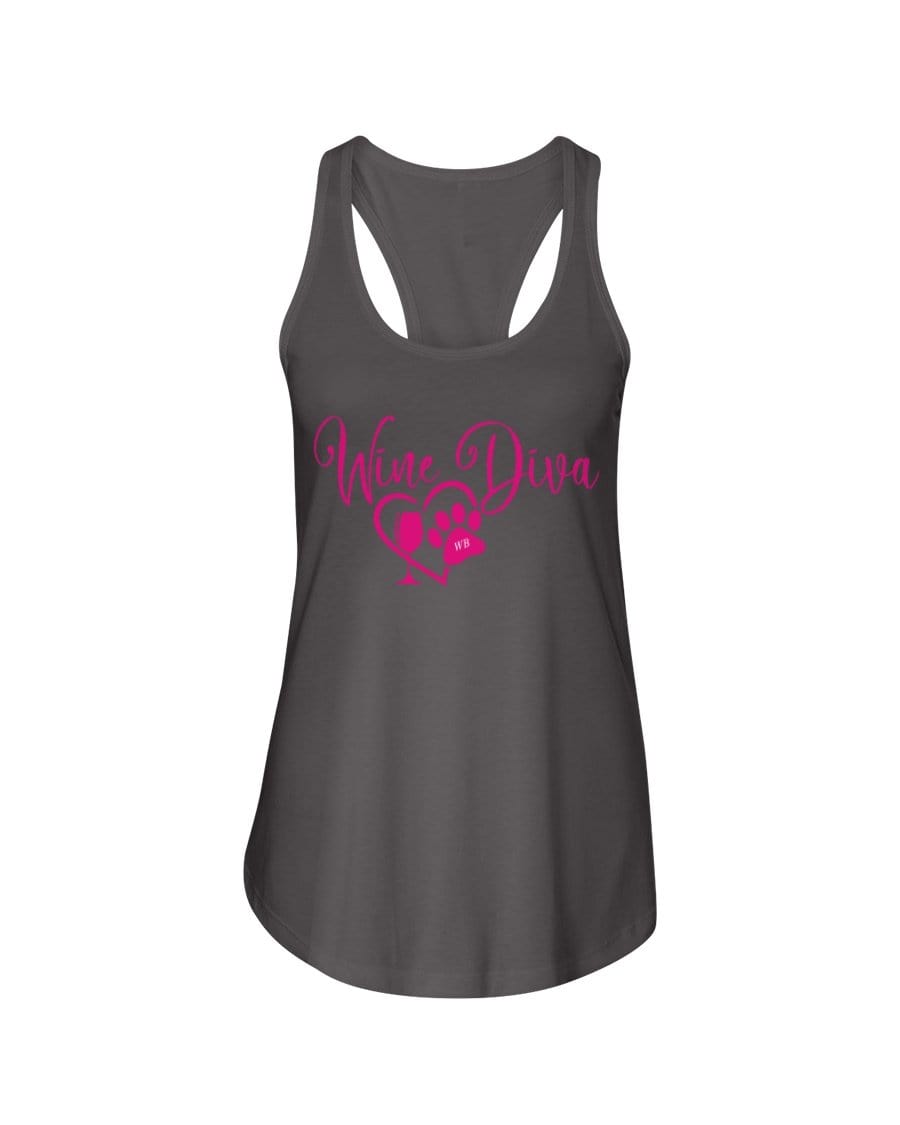 Shirts Dark Gray / XS Winey Bitches Co "Wine Diva 2" Ladies Racerback Tank WineyBitchesCo