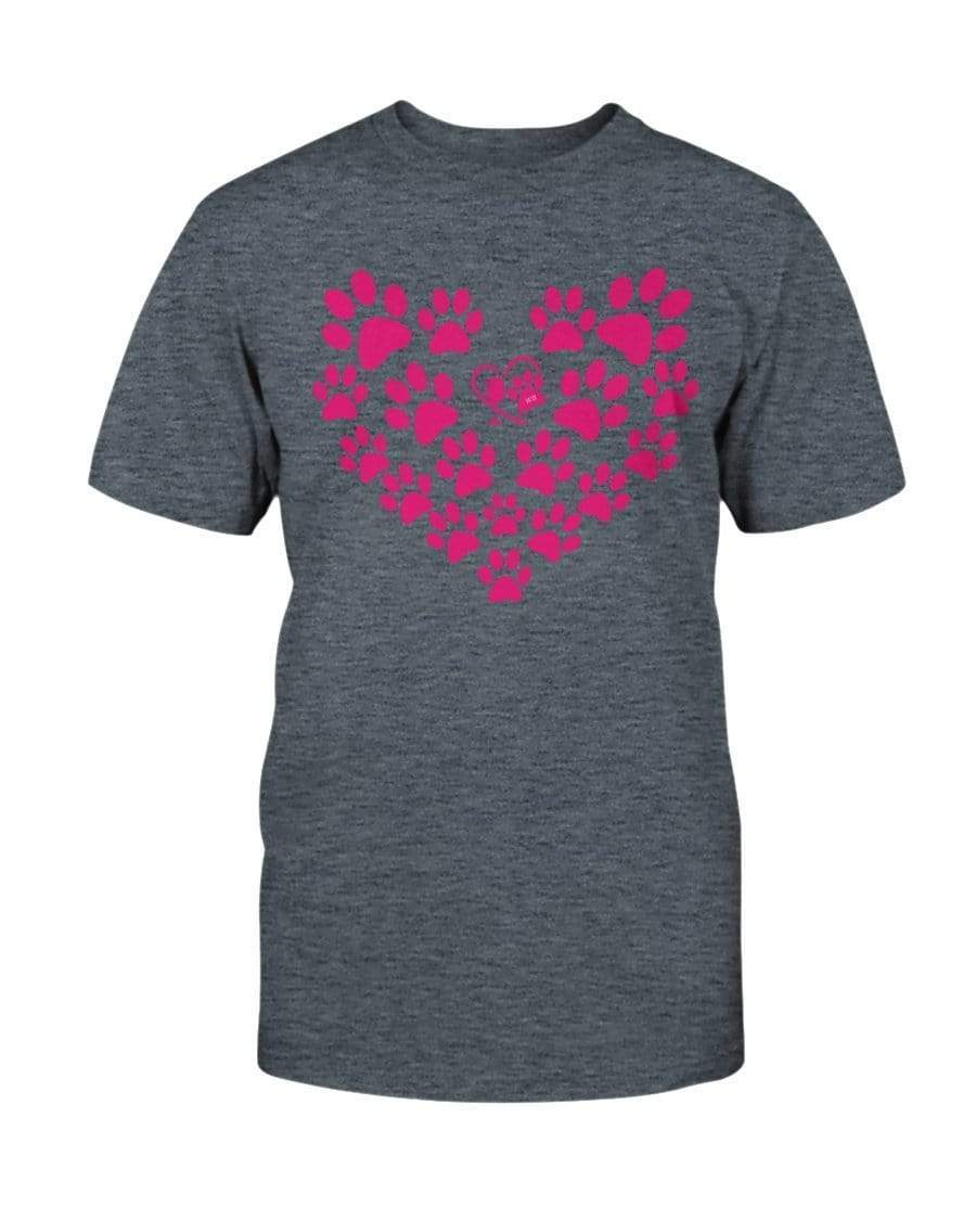 Shirts Dark Heather / S Winey Bitches Co Heart Paws (Pink) Ultra Cotton T-Shirt WineyBitchesCo