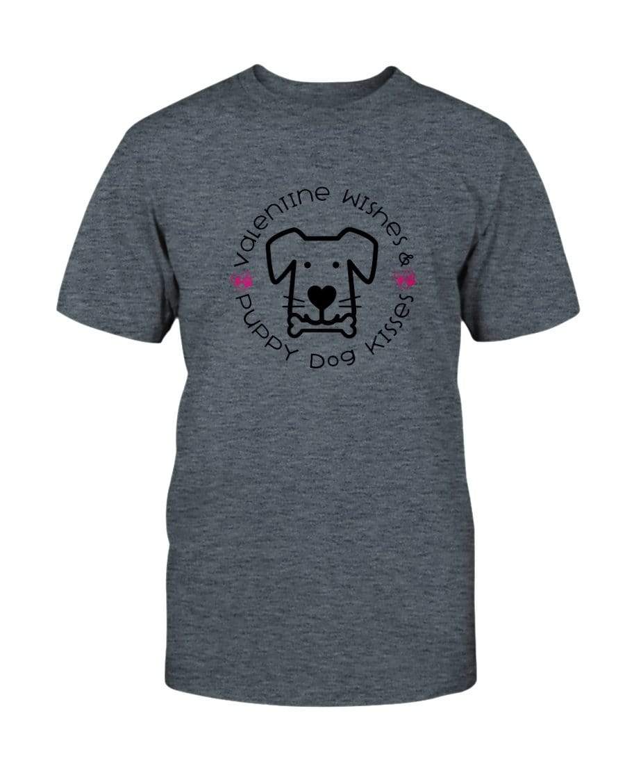 Shirts Dark Heather / S Winey Bitches Co "Valentine Wishes And Puppy Dog Kisses" (Dog) Ultra Cotton T-Shirt WineyBitchesCo