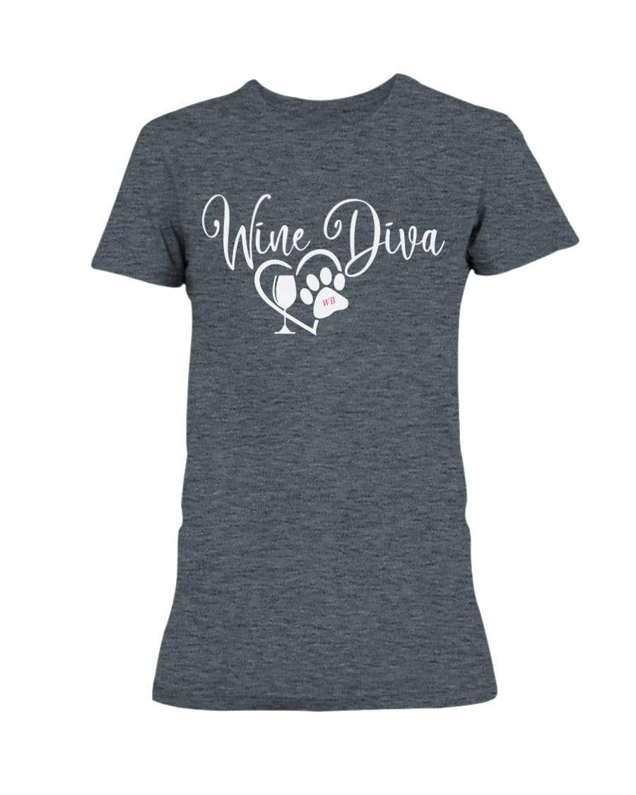 Shirts Dark Heather / XS Winey Bitches Co New "Wine Diva 2" Ultra Ladies T-Shirt WineyBitchesCo