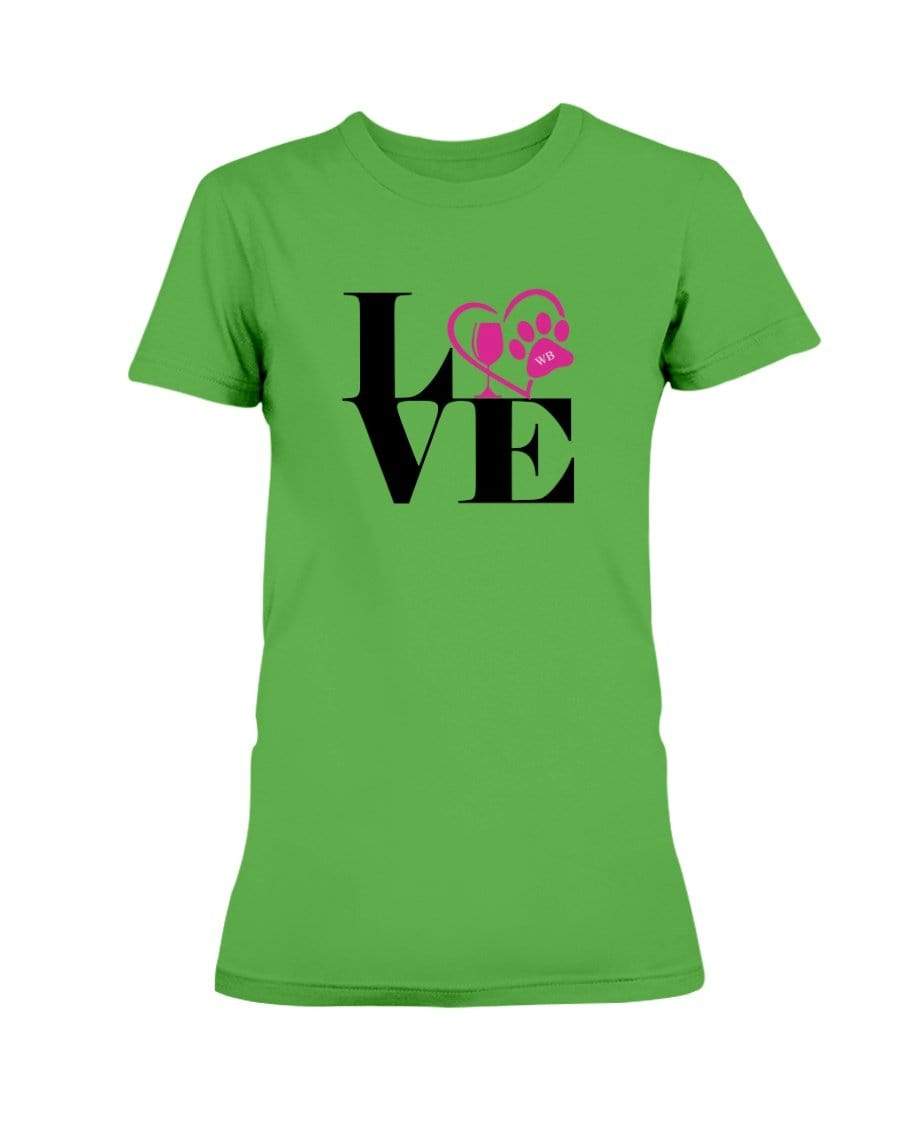 Shirts Electric Green / S Winey Bitches Co "Love Squared" Ladies Missy T-Shirt WineyBitchesCo