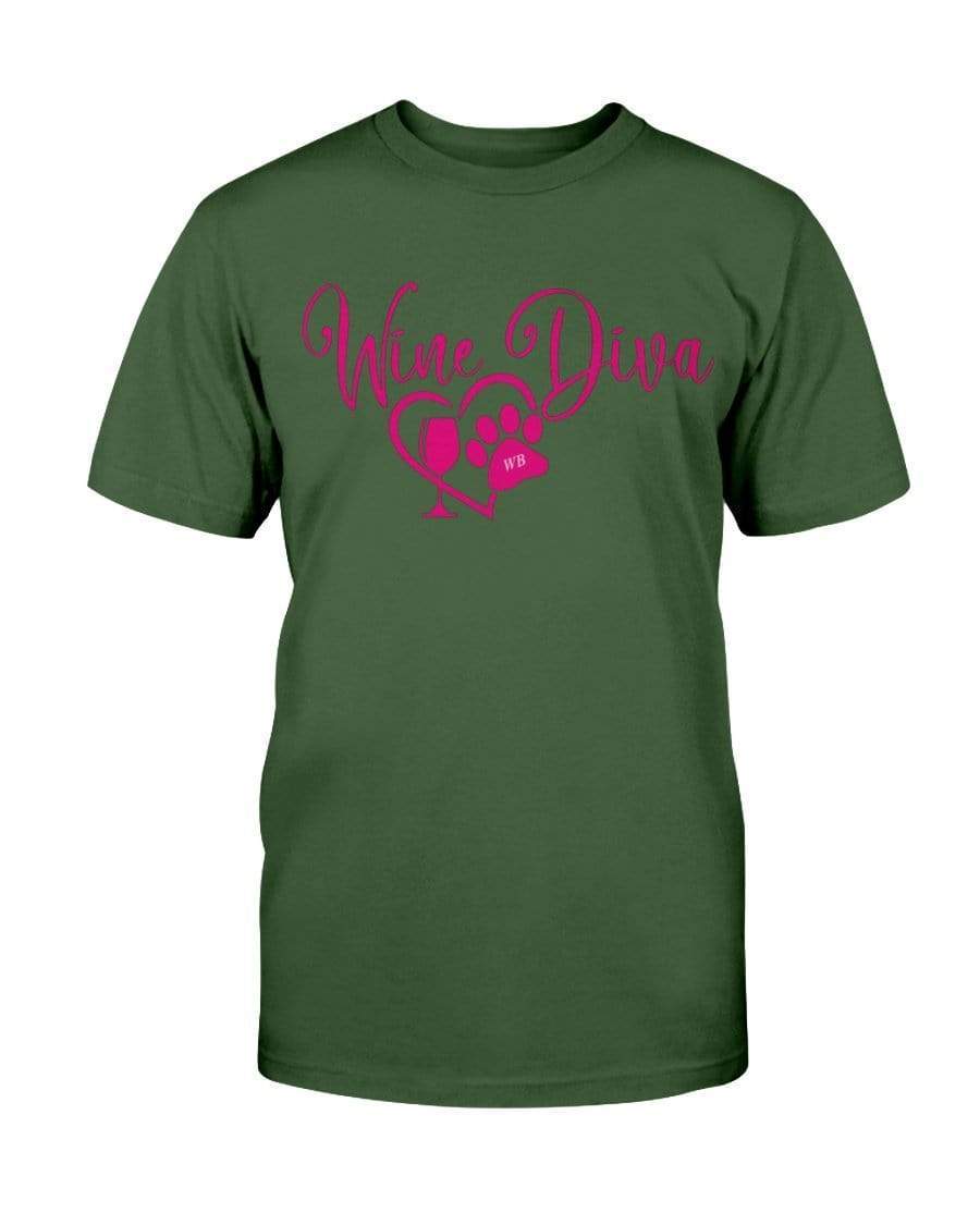 Shirts Forest Green / S Winey Bitches Co New "Wine Diva 2" Ultra Cotton T-Shirt WineyBitchesCo