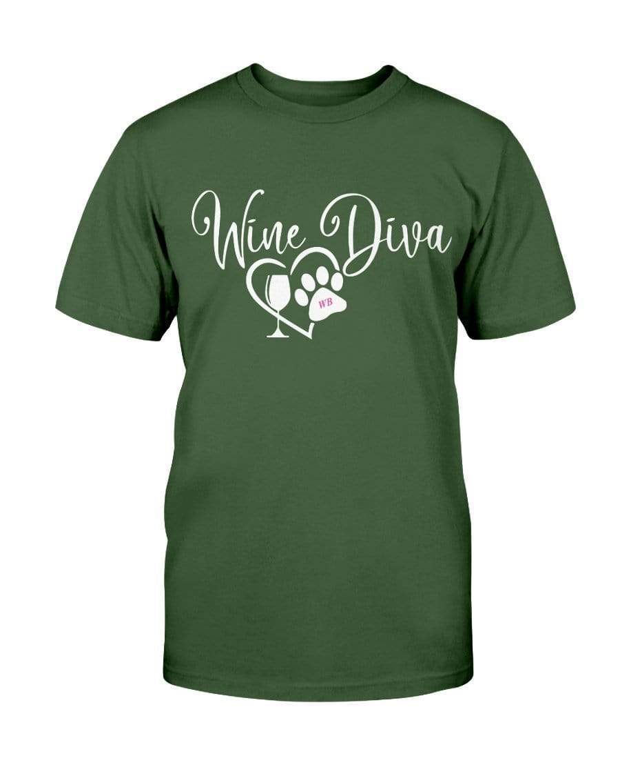 Shirts Forest Green / S Winey Bitches Co New "Wine Diva 2" Ultra Cotton T-Shirt WineyBitchesCo