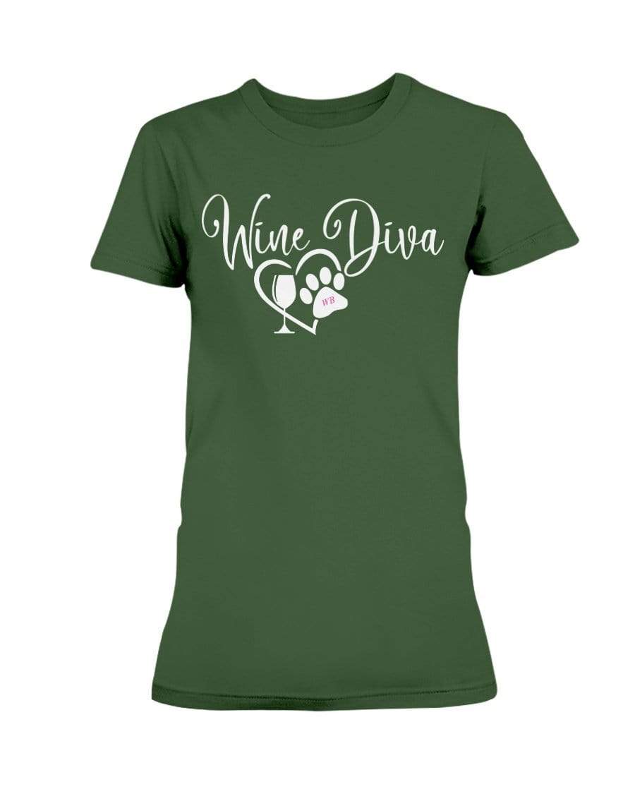 Shirts Forest Green / XS Winey Bitches Co New "Wine Diva 2" Ultra Ladies T-Shirt WineyBitchesCo