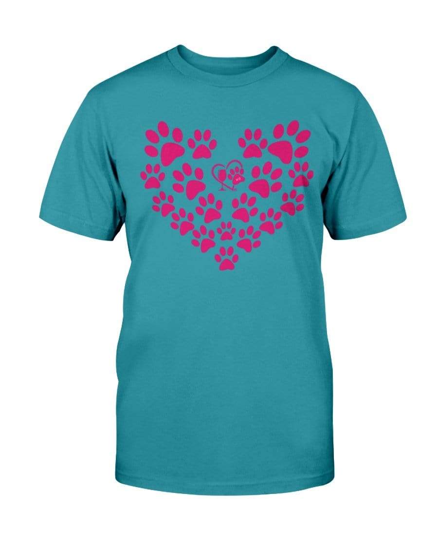 Shirts Galapagos Blue / S Winey Bitches Co Heart Paws (Pink) Ultra Cotton T-Shirt WineyBitchesCo