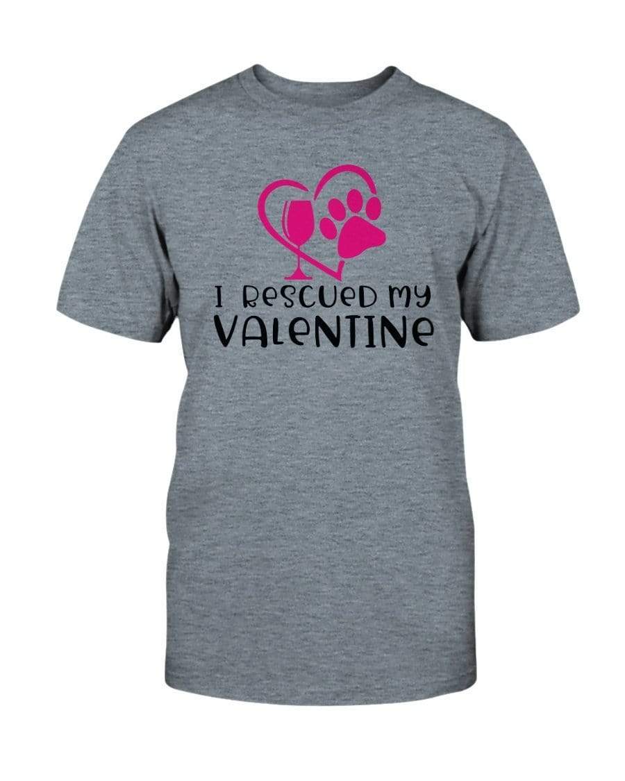 Shirts Heather Indigo / S Winey Bitches Co "I Rescued My Valentine" Ultra Cotton T-Shirt WineyBitchesCo