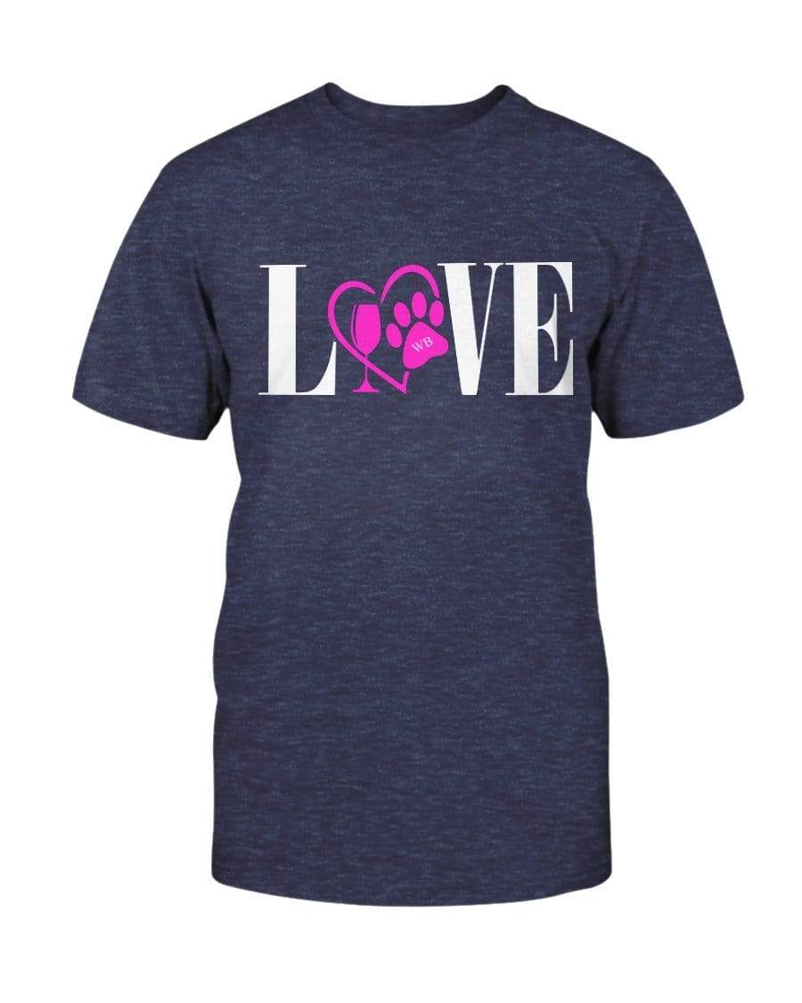 Shirts Heather Navy / S Winey Bitches Co "Love" Wht Letters Ultra Cotton T-Shirt WineyBitchesCo