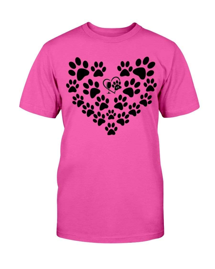 Shirts Heliconia / S Winey Bitches Co Heart Paws (Black) Ultra Cotton T-Shirt WineyBitchesCo