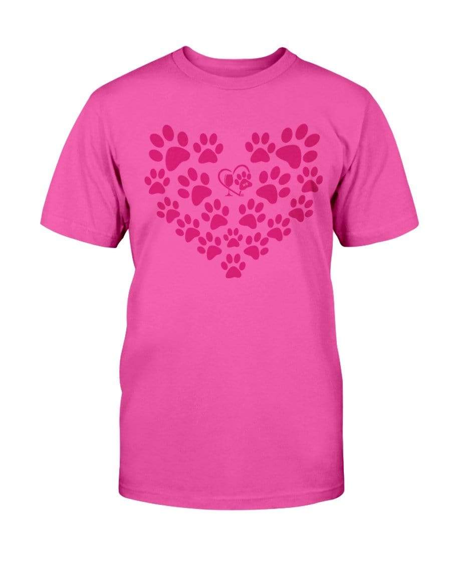 Shirts Heliconia / S Winey Bitches Co Heart Paws (Pink) Ultra Cotton T-Shirt WineyBitchesCo
