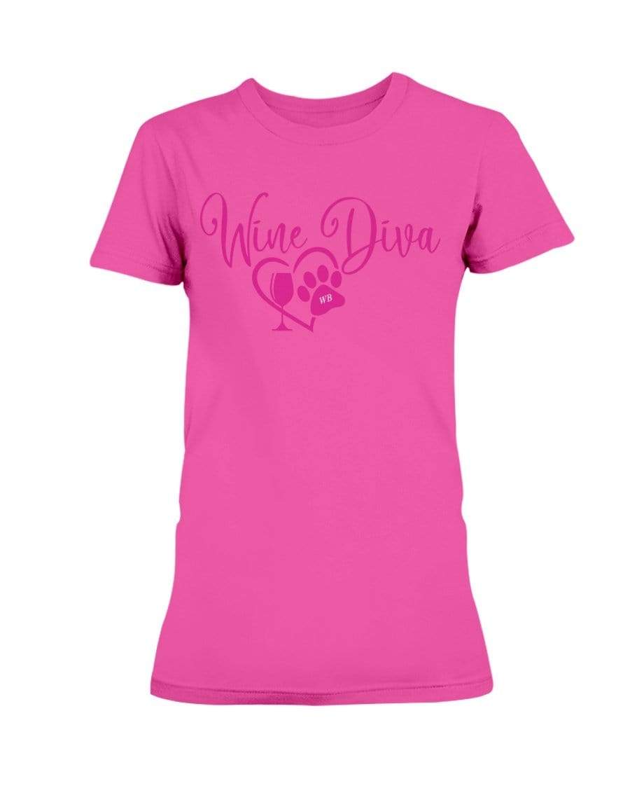 Shirts Heliconia / XS Winey Bitches Co New "Wine Diva 2" Ultra Ladies T-Shirt WineyBitchesCo