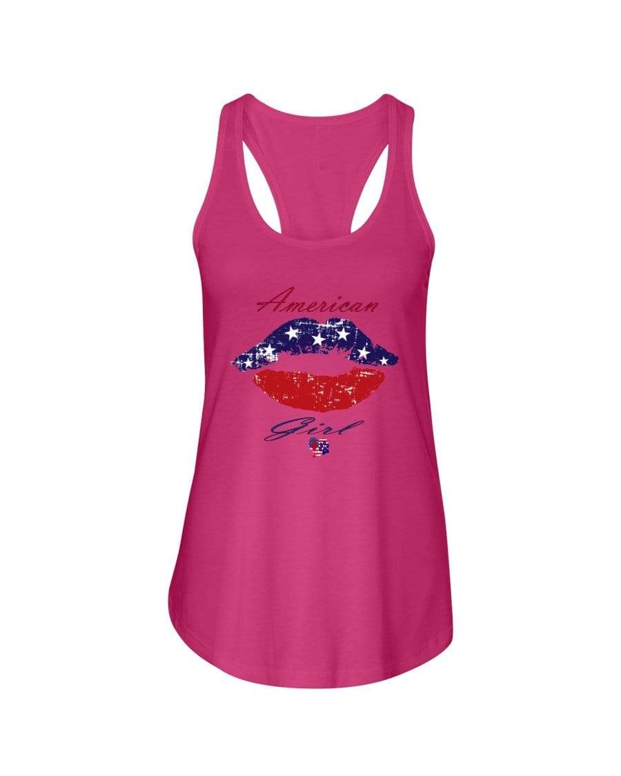 Shirts Hot Pink / XS Winey Bitches Co "American Girl" Ladies Racerback Tank WineyBitchesCo