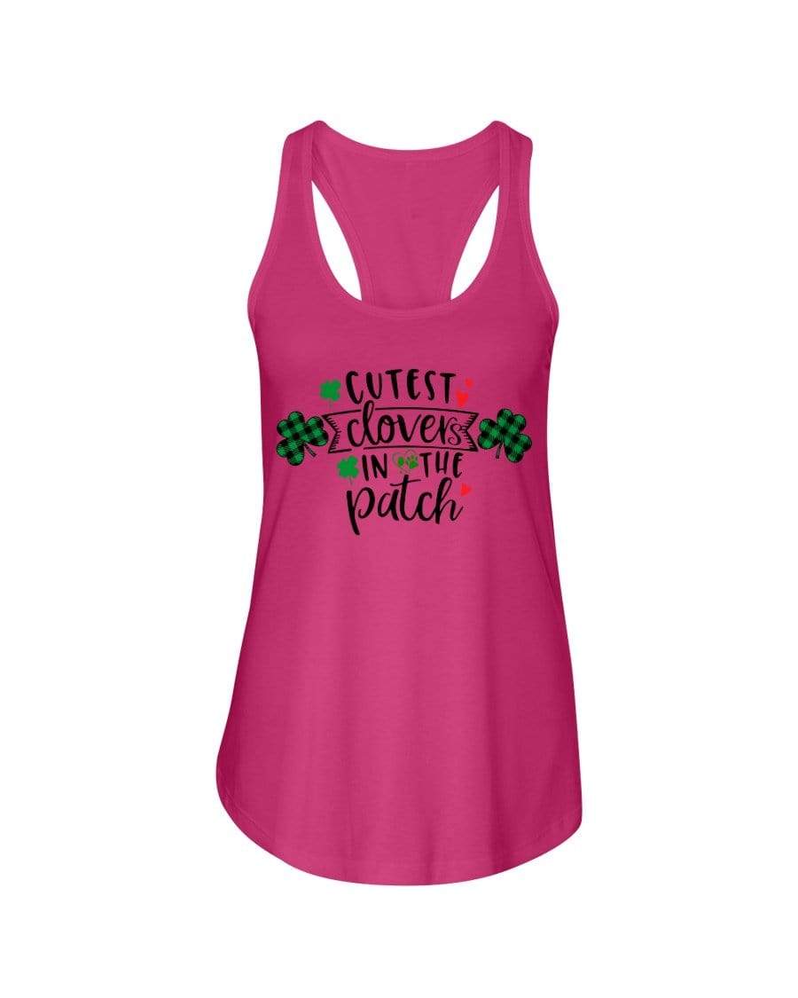 Shirts Hot Pink / XS Winey Bitches Co "Cutest Clovers in the Patch" Ladies Racerback Tank Top* WineyBitchesCo