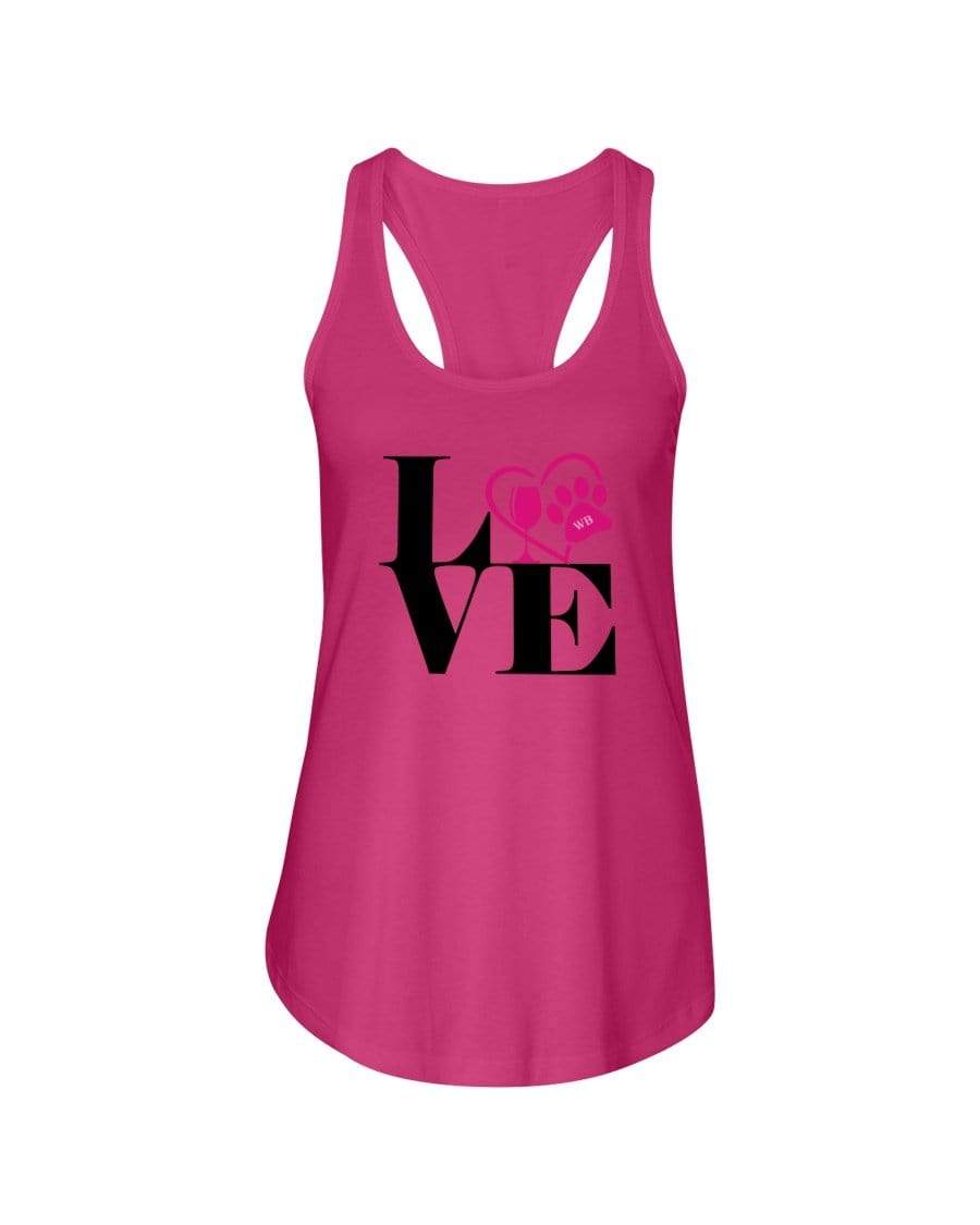 Shirts Hot Pink / XS Winey Bitches Co "Love Squared" Ladies Racerback Tank Top* WineyBitchesCo