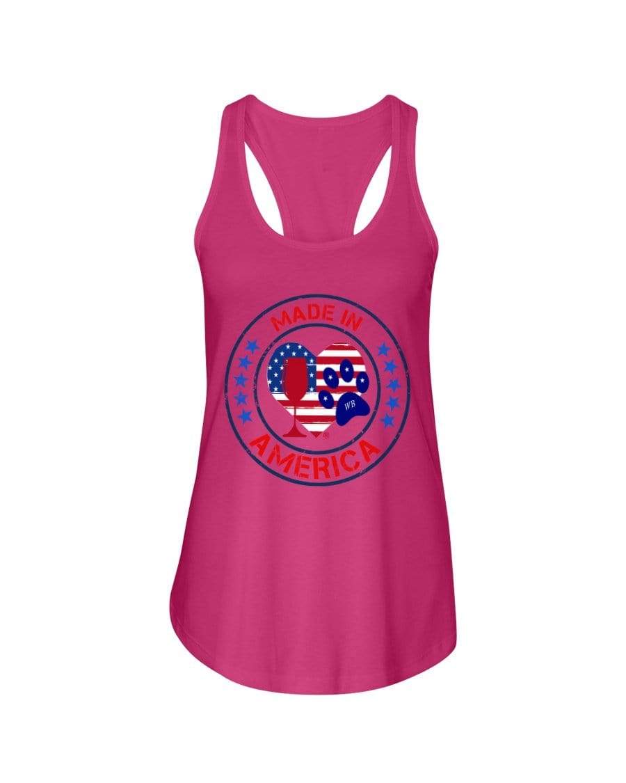 Shirts Hot Pink / XS Winey Bitches Co "Made In America" Ladies Racerback Tank WineyBitchesCo