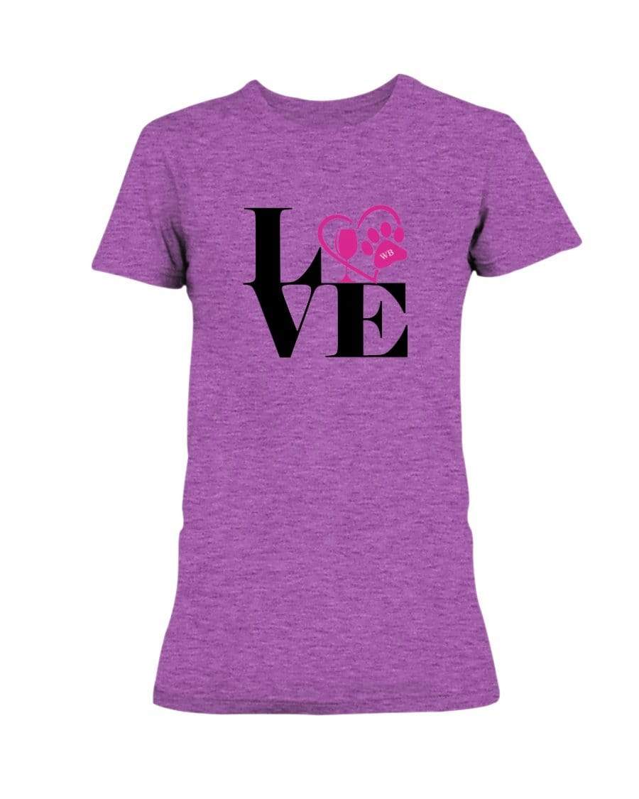 Shirts Hthr Rdnt Orchid / S Winey Bitches Co "Love Squared" Ladies Missy T-Shirt WineyBitchesCo