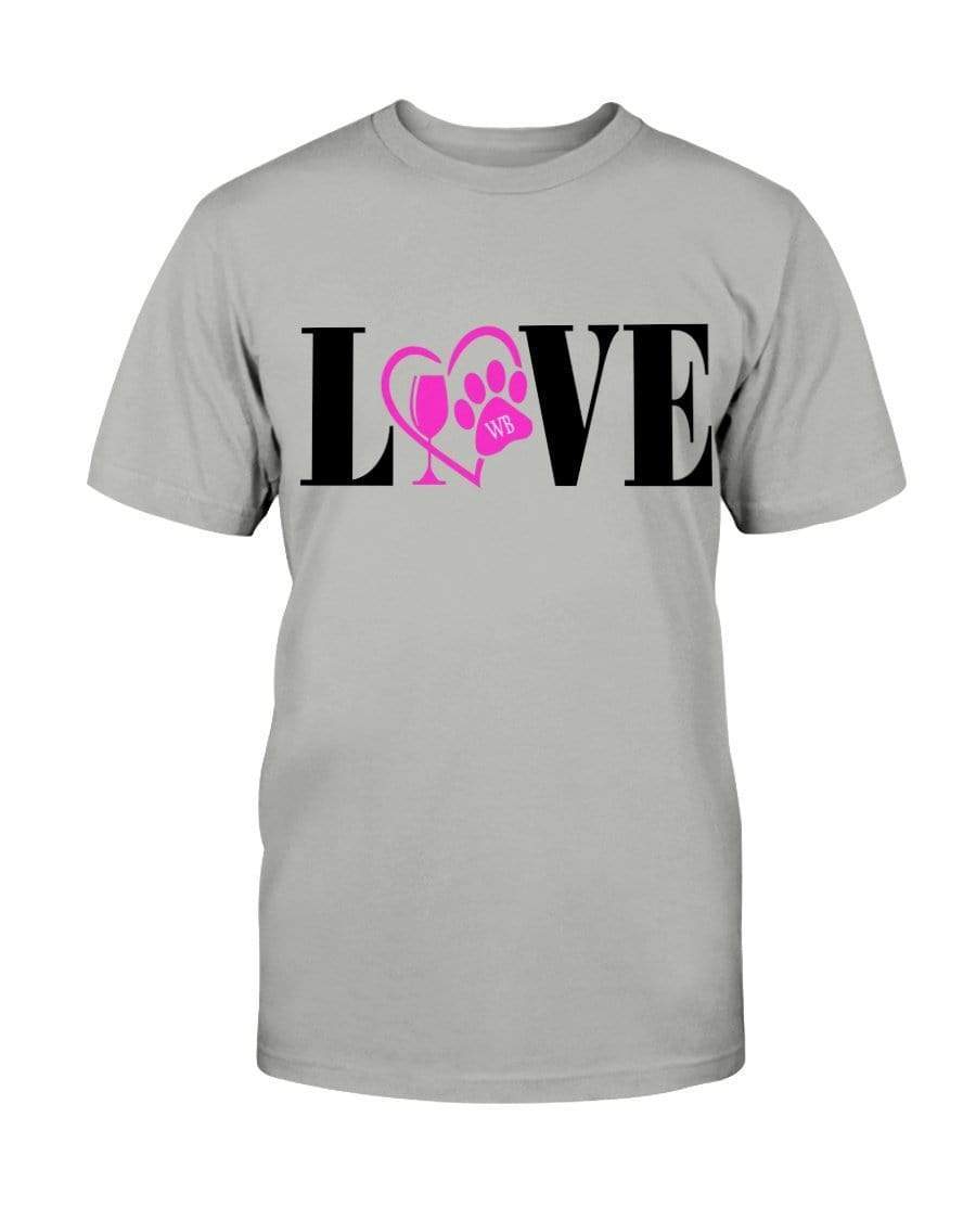 Shirts Ice Grey / S Winey Bitches Co "Love" Blk Letters Ultra Cotton T-Shirt WineyBitchesCo