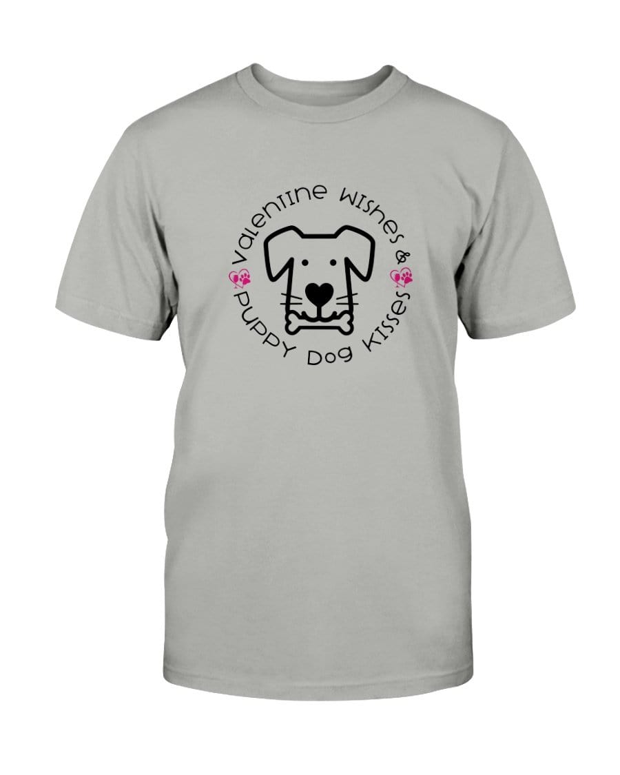 Shirts Ice Grey / S Winey Bitches Co "Valentine Wishes And Puppy Dog Kisses" (Dog) Ultra Cotton T-Shirt WineyBitchesCo