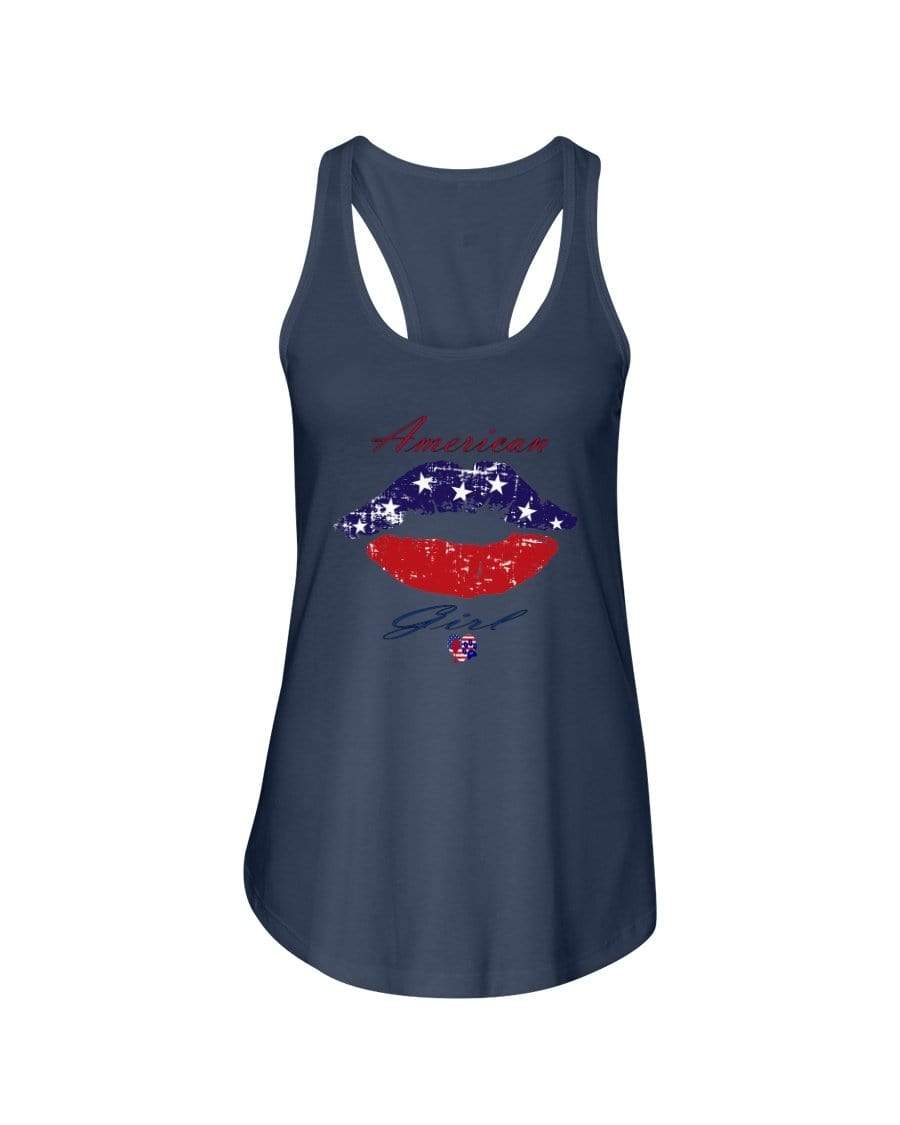 Shirts Indigo / XS Winey Bitches Co "American Girl" Ladies Racerback Tank WineyBitchesCo