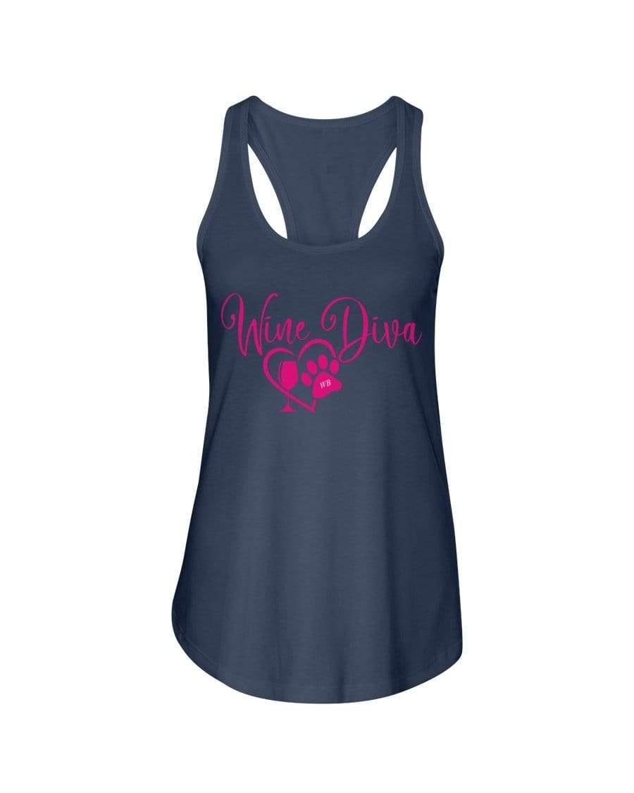 Shirts Indigo / XS Winey Bitches Co "Wine Diva 2" Ladies Racerback Tank WineyBitchesCo