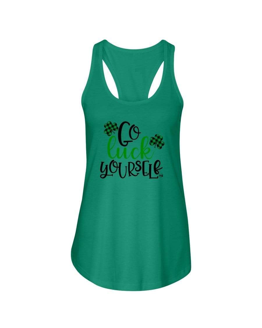 Shirts Kelly Green / XS Winey Bitches Co "Go Luck Yourself" Ladies Racerback Tank Top* WineyBitchesCo
