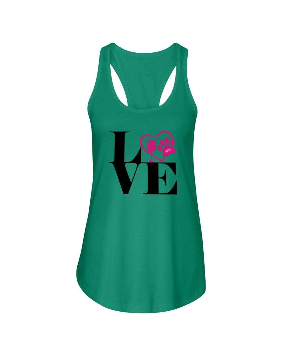 Shirts Kelly Green / XS Winey Bitches Co "Love Squared" Ladies Racerback Tank Top* WineyBitchesCo