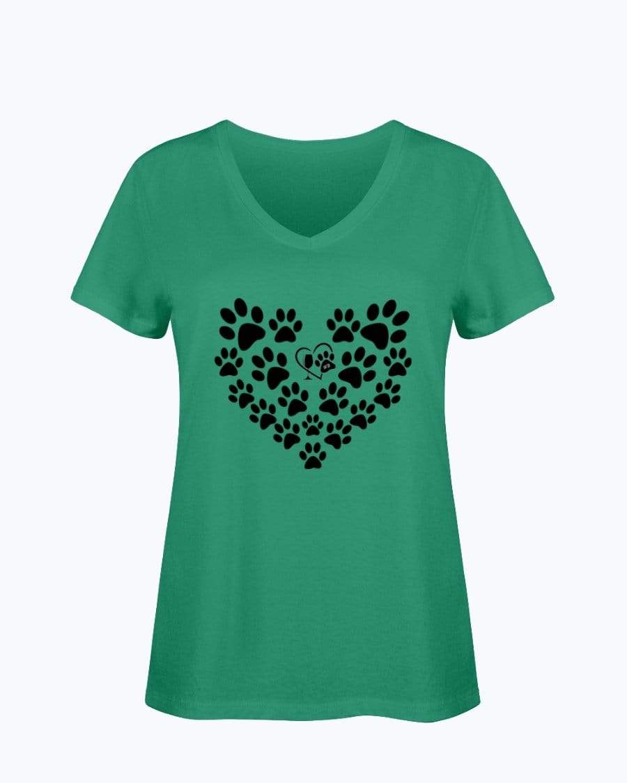 Shirts Kelly / S Winey Bitches Co Heart Paws (Black) Ladies HD V Neck Tee WineyBitchesCo
