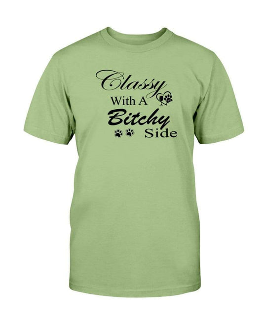 Shirts Kiwi / S Winey Bitches Co "Classy with a Bitchy Side" Black Letters Ultra Cotton T-Shirt WineyBitchesCo