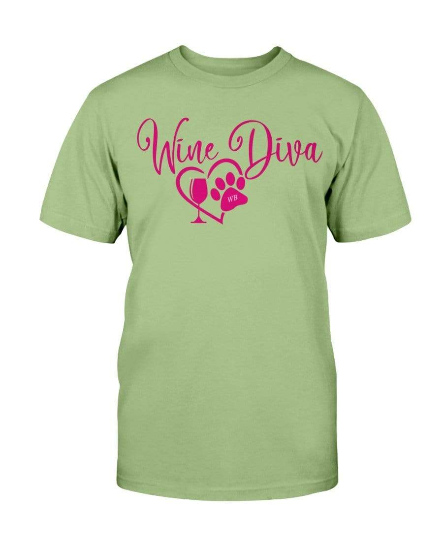 Shirts Kiwi / S Winey Bitches Co New "Wine Diva 2" Ultra Cotton T-Shirt- Pink Ltrs WineyBitchesCo