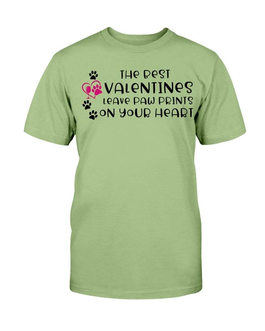 Shirts Kiwi / S Winey Bitches Co "The Best Valentines Leave Paw Prints On Your Heart" Ultra Cotton T-Shirt WineyBitchesCo