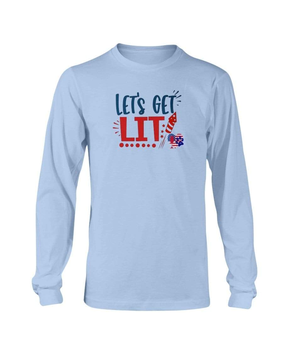 Shirts Light Blue / S Winey Bitches Co "Let Get Lit" Long Sleeve T-Shirt WineyBitchesCo