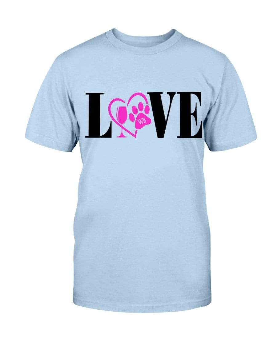 Shirts Light Blue / S Winey Bitches Co "Love" Blk Letters Ultra Cotton T-Shirt WineyBitchesCo