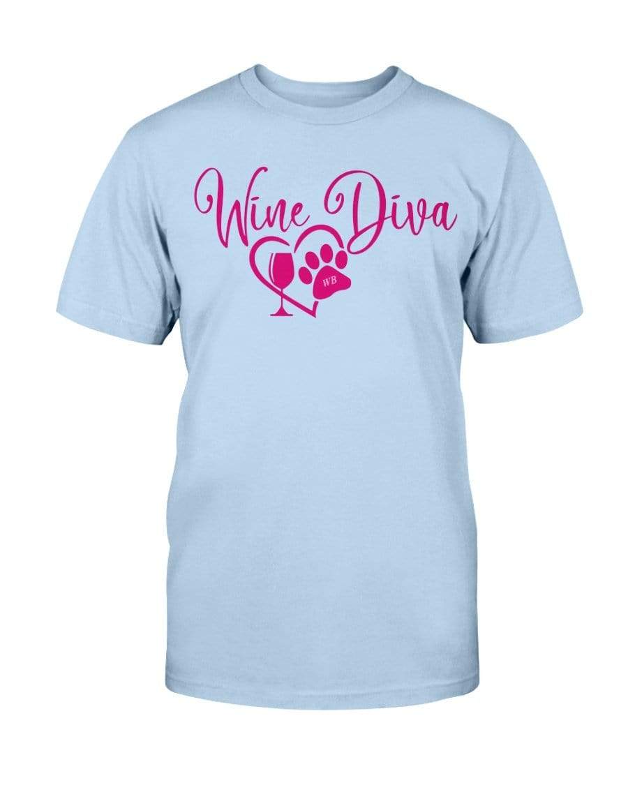 Shirts Light Blue / S Winey Bitches Co New "Wine Diva 2" Ultra Cotton T-Shirt- Pink Ltrs WineyBitchesCo