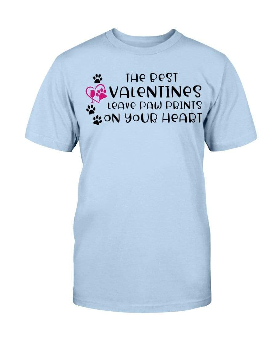 Shirts Light Blue / S Winey Bitches Co "The Best Valentines Leave Paw Prints On Your Heart" Ultra Cotton T-Shirt WineyBitchesCo
