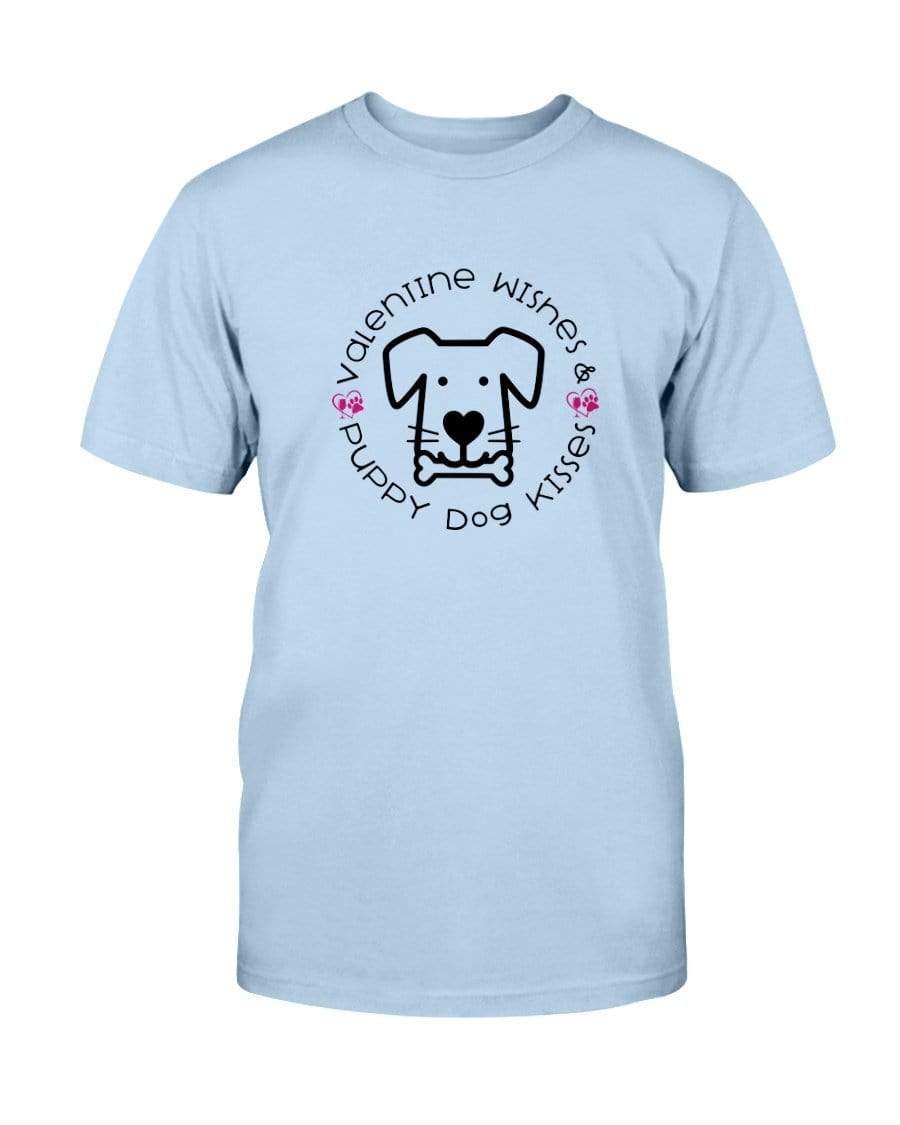 Shirts Light Blue / S Winey Bitches Co "Valentine Wishes And Puppy Dog Kisses" (Dog) Ultra Cotton T-Shirt WineyBitchesCo